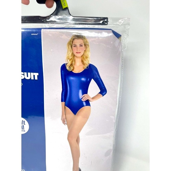 Dance One Piece Bodysuit‎ Shiny Metallic Blue Costume Cosplay Theater Adult SML - Picture 2 of 7